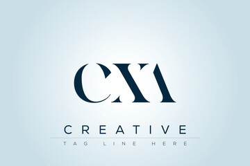 CXA abstract letter logo design. This logo is designed by three abstract letters. 