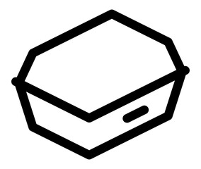 icon of a closed food container or takeaway box with a secure lid.