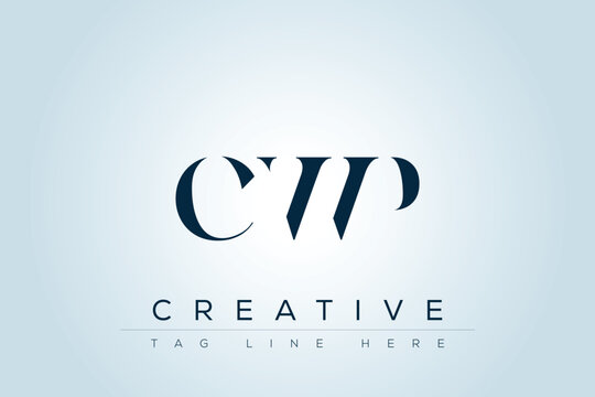 CWP abstract letter logo design. This logo is designed by three abstract letters. 