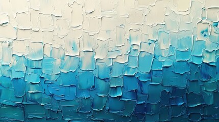 Fototapeta premium Abstract art painting, textured, blue and white, ombre effect