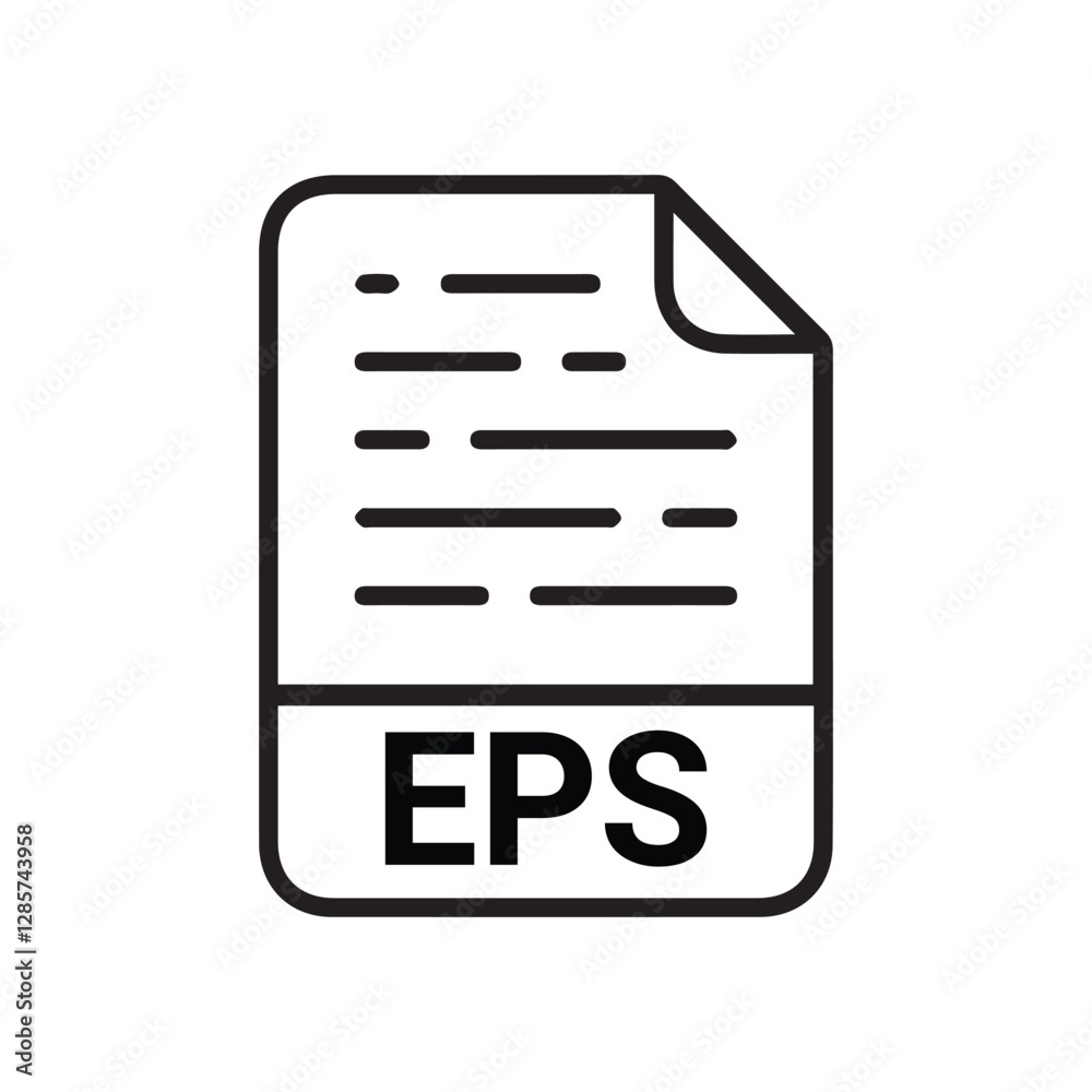 Poster eps file icon set. eps file type symbol. file eps format icon in black filled and outlined style iso