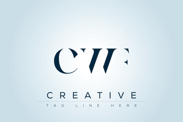 CWF abstract letter logo design. This logo is designed by three abstract letters. 