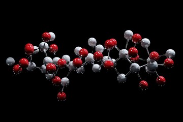 Molecular model of a complex chain with connected spheres