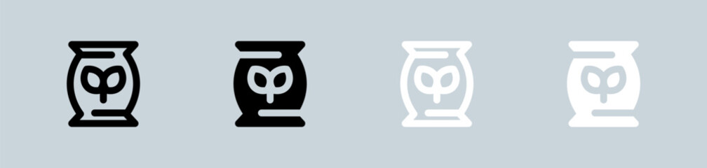 Seed icon set in black and white. Eco signs vector illustration.