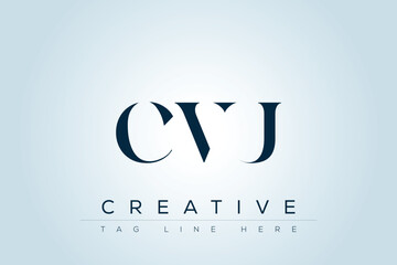 CVU abstract letter logo design. This logo is designed by three abstract letters. 