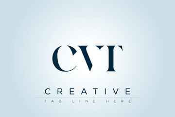 CVT abstract letter logo design. This logo is designed by three abstract letters. 