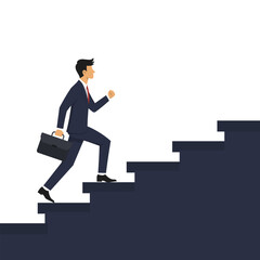 Businessman walking the stair for success symbol.eps