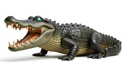 Fototapeta premium A crocodile with a big mouth open