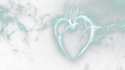 a glowing heart on a black background