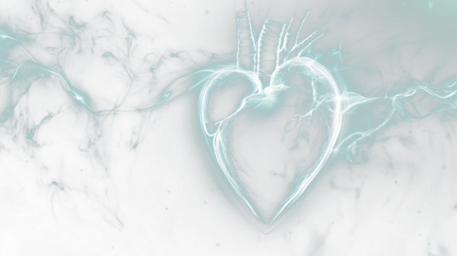 a glowing heart on a black background