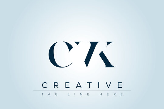 CVK abstract letter logo design. This logo is designed by three abstract letters. 