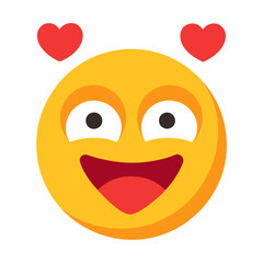 Emoji in love icon vector cartoon on white background.