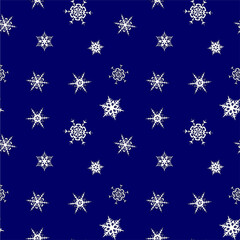 Seamless pattern with original snowflakes. Vector eps10