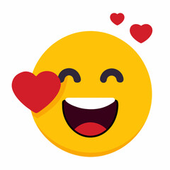 Obraz premium Emoji in love vector cartoon on white background.