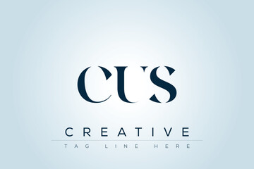 CUS abstract letter logo design. This logo is designed by three abstract letters. 