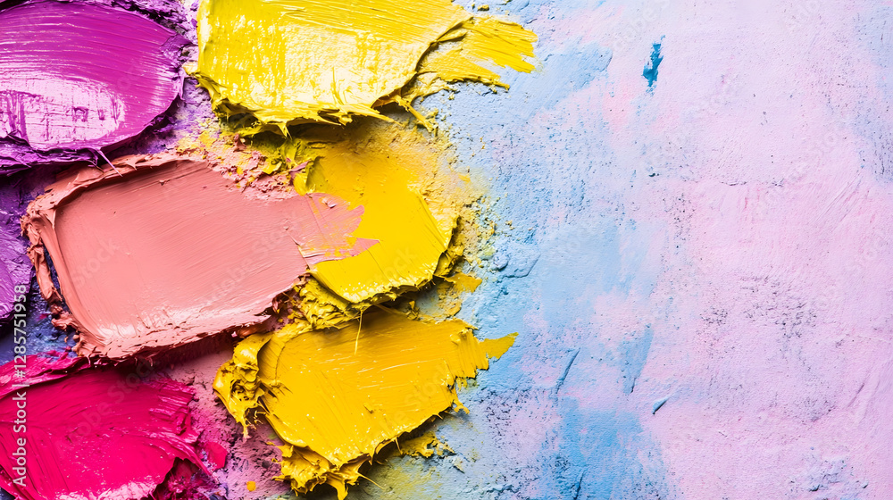 Poster colorful textured background with vibrant paint strokes for creative artistic projects : generative 