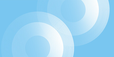 Minimalist banner background  pastel colorful  blue and white gradations. Circle effect style geometric illustration