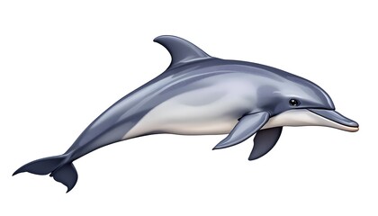 Fototapeta premium Dolphin Leaping Ocean Wildlife Animal Illustration