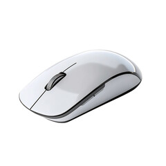Minimalist Wireless Mouse Ergonomic Design Isolated on Transparent Background