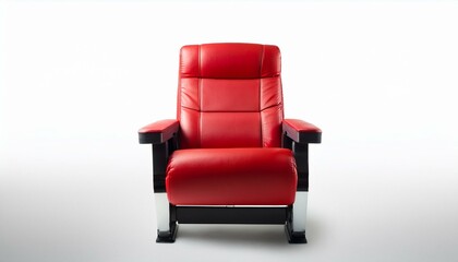 Obraz premium Red cinema chair on white background
