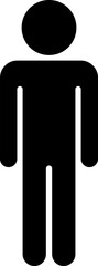 Stickman male icon in flat style.