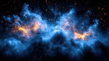 Naklejka premium Cosmic nebulae swirling in dark space