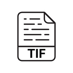 TIF line icon vector illustration isolated on white background