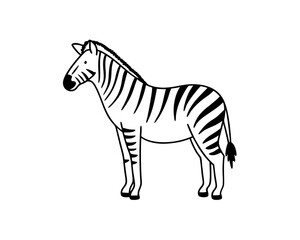  An elegant Zebra silhouette icon set against a clean white background.