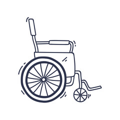 Fototapeta premium Simple line drawing of a wheelchair symbolizing mobility and accessibility.