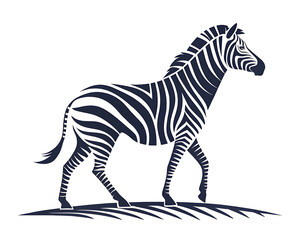  An elegant Zebra silhouette icon set against a clean white background.