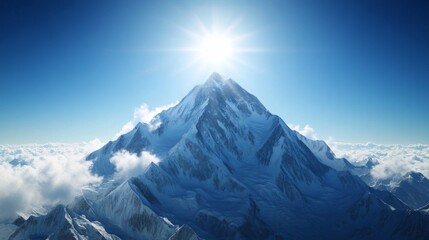 Majestic Mountain Peak Above Clouds