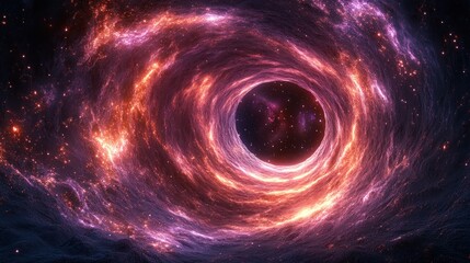 Cosmic vortex swirling galaxy, black hole, space