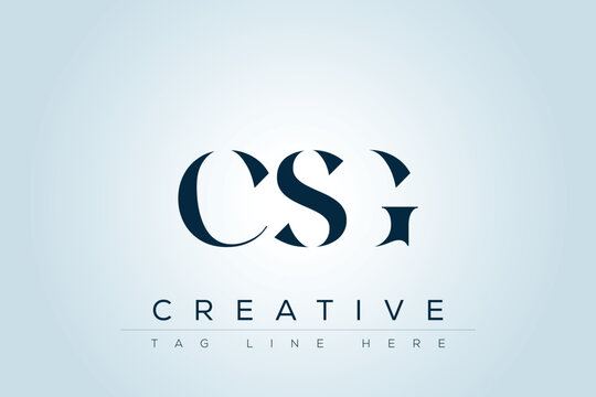 CSG abstract letter logo design. This logo is designed by three abstract letters. 