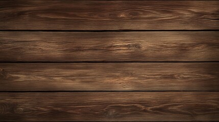 Obraz premium Top view of a dark brown wooden surface with a grunge-like texture, showing an old, weathered wooden background perfect for vintage, rustic, or natural design concepts.