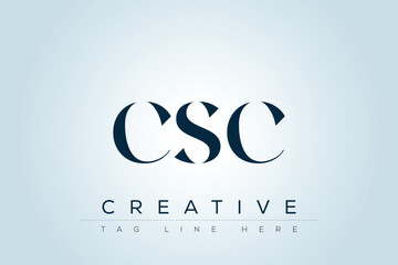 CSC abstract letter logo design. This logo is designed by three abstract letters. 