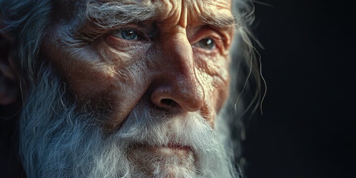 Vintage portrait of wise old man with a beard