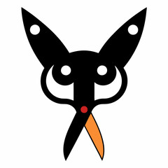 Cute scissors icon vector on white background.