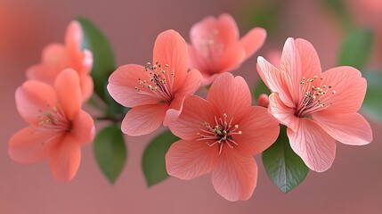 Peach Blossoms Close-Up
