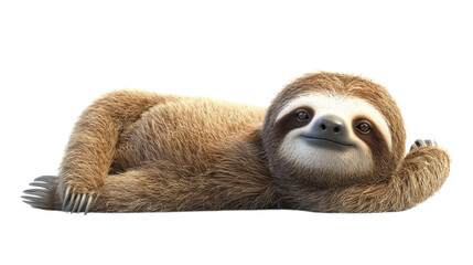Fototapeta premium Sloth lying comfortably while relaxing in a serene posture, exuding tranquility and charm
