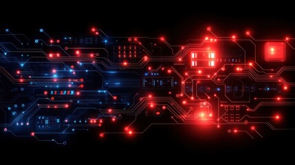 Cybersecurity circuit board network glow