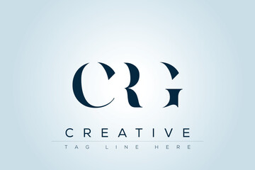 CRG abstract letter logo design. This logo is designed by three abstract letters. 