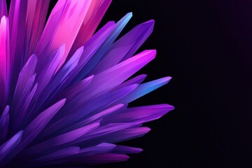 Fototapeta premium Abstract purple crystal structure with sharp edges on black background