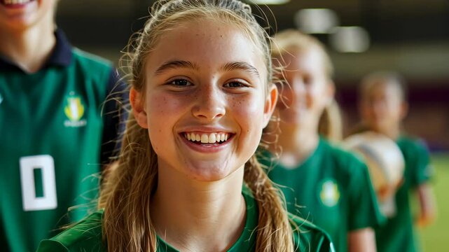 Vibrant Netball Training Session on Sports Court