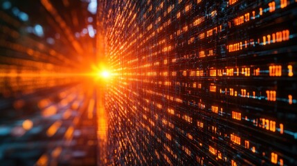 Data wall, glowing, speed, digital future