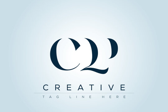 CQP abstract letter logo design. This logo is designed by three abstract letters. 