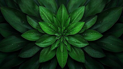Fototapeta premium Lush Green Leaves: A Close-Up Botanical Image AI Generated