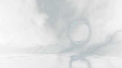 a circle of light in the middle of a dark ocean