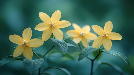 Fototapeta premium Delicate Yellow Flowers in Forest