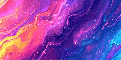 Fototapeta premium Vibrant liquid marble background with swirling colors and shimmering glitter, creating an abstract and visually stunning wallpaper