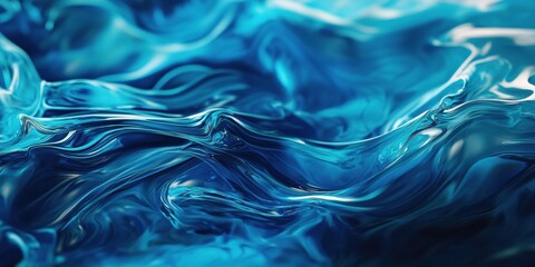 Obraz premium A close-up of swirling blue water, creating an abstract and calming background for design projects